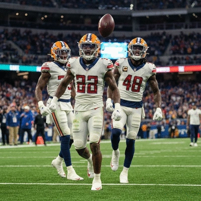 Najee Harris celebrating a touchdown with teammates, dynamic on-field scene, clear faces, blurred stadium background, professional sports photography, no text, no words, no typography, 8K