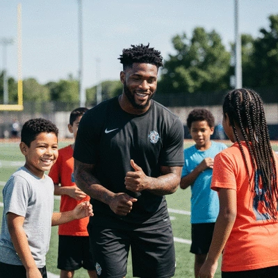 Najee Harris mentoring young athletes